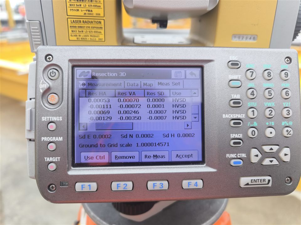 Total station resection quality check