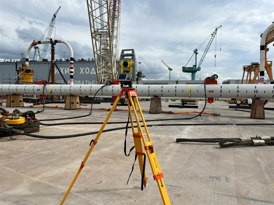 Tersanede boru imalatının total station ile boyutsal ve geometrik kontrolü