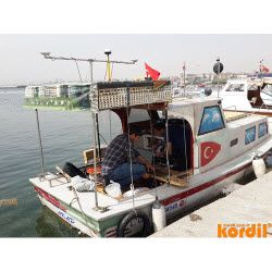 Deniz projesi sahasında ölçüm gemisi veya iş teknesi