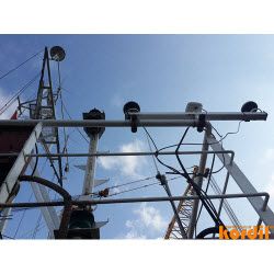 Ölçüm gemisine monte edilmiş meteorolojik sensörler