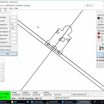 Makine geometrisini ve yönlendirmeyi gösteren Kordil konumlandırma yazılımı