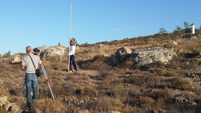 Geodetic survey work in the field